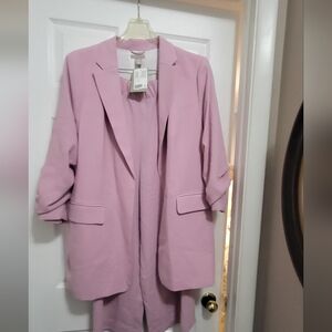 H&M Dusty Pink Longline Blazer &cropped Pant
